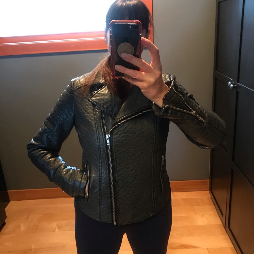 Mavi Charcoal Grey Vegan Leather Jacket - Picture 2 of 13